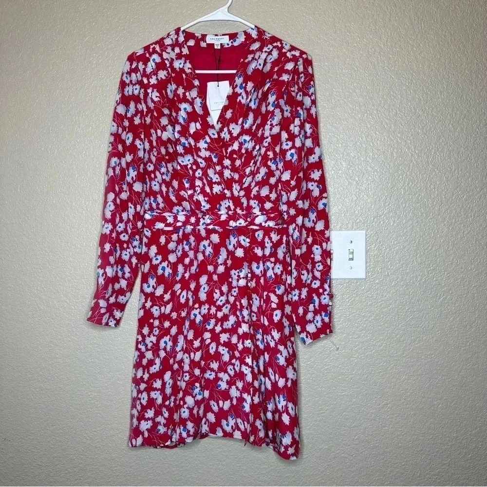 EQUIPMENT Medium Collie Lily 100% Silk Floral Surplice Wrap Dress